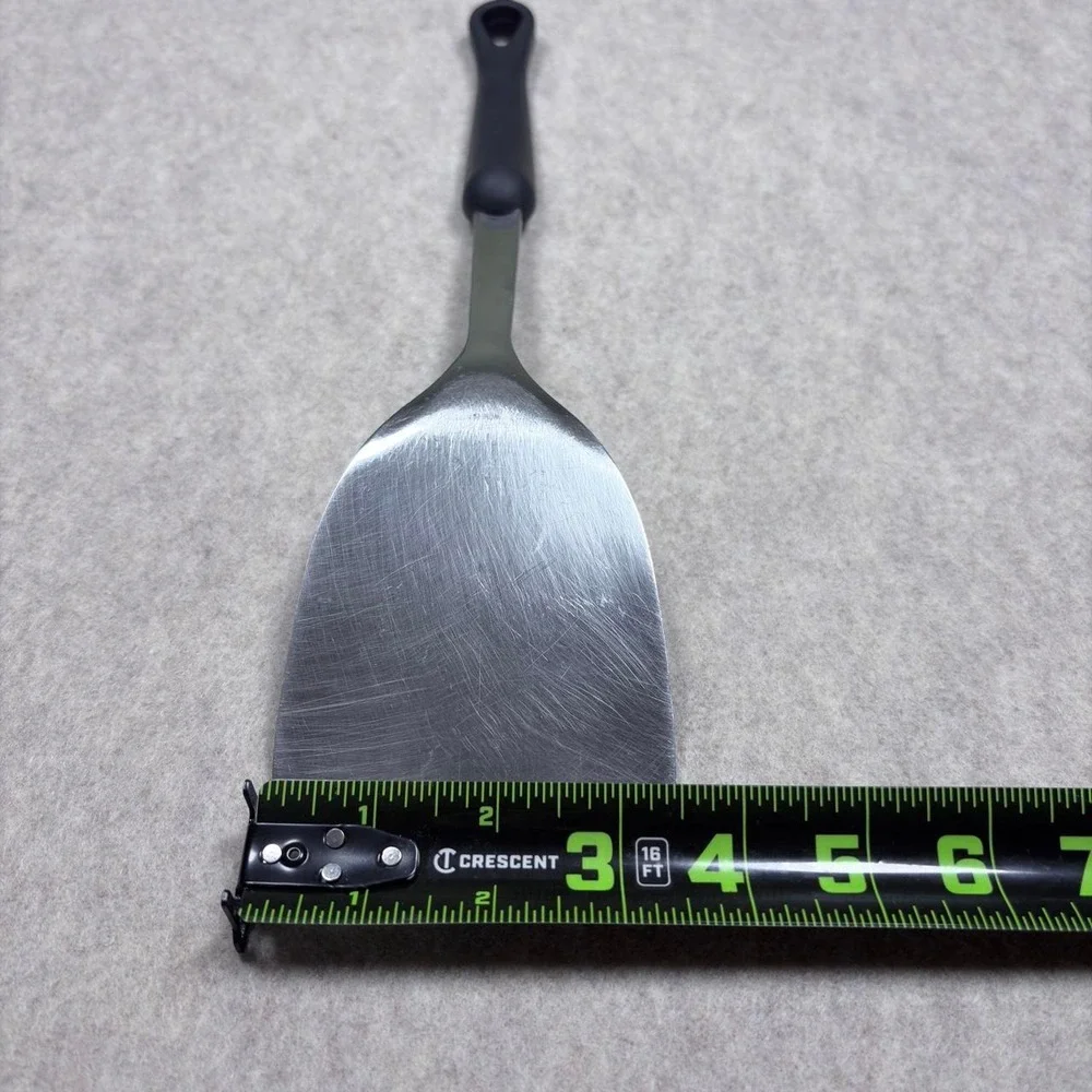 Stainless Steel Spatula Turner w/ Black Handle, Silver/Black, 13-3/4 in